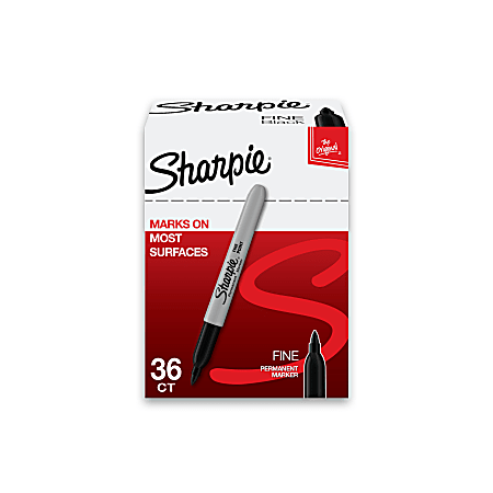 Sharpie Retractable Permanent Markers Fine Point Black Ink Pack Of 36 -  Office Depot