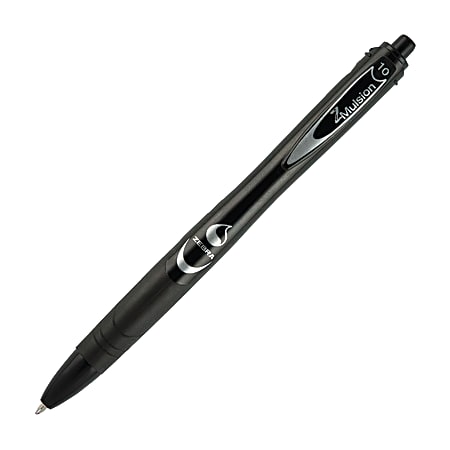 Zebra Z-Mulsion Emulsion Retractable Pen, Medium Point, 1.0mm, Red Ink, Black Barrel, Box of 12