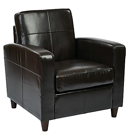Office Star™ Avenue Six Venus Bonded Leather Club Chair, Espresso/Dark Brown