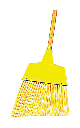 Boardwalk Angler Broom, Plastic Bristles, 53" Wood Handle, Yellow