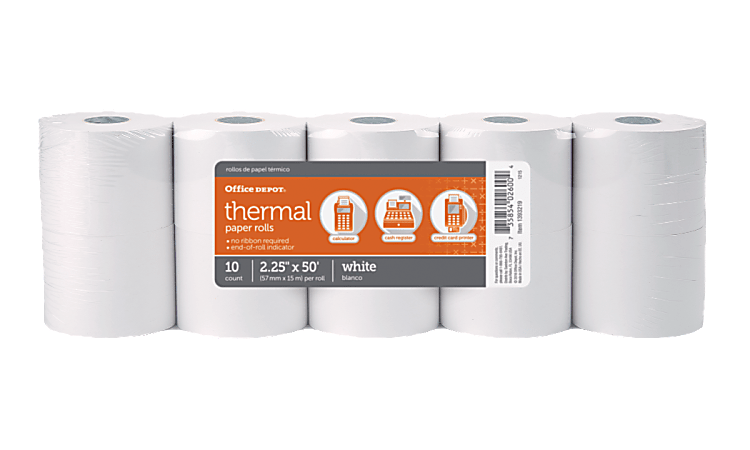 Thermal Paper Rolls 10 Rolls 2 1/4X50' Thermal Cash Register