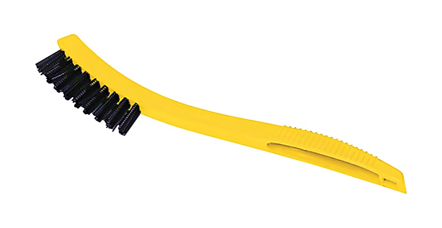 Rubbermaid Commercial Synthetic-Fill Tile and Grout Brush, 8-1/2 inches Yellow Plastic Handle, Sold as One Brush