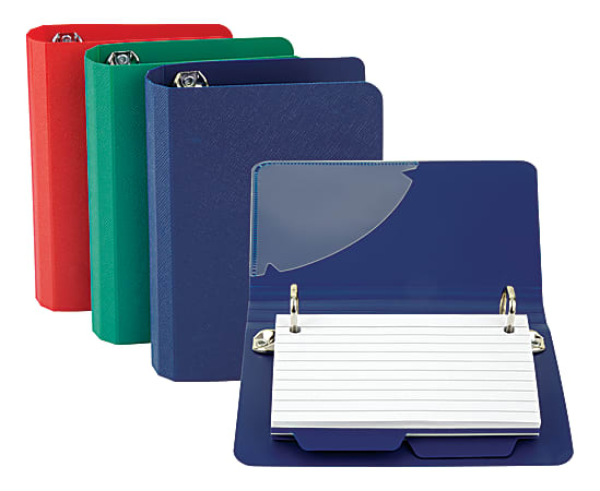 Oxford® Index Card File Binder, 50-Card Capacity, Assorted Colors