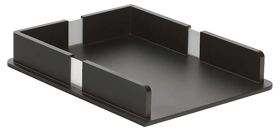 OfficeMax Bevel Wood Letter Tray, Black