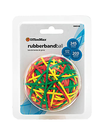 OfficeMax Rubber Band Balls, Orange, Yellow, Red and Green