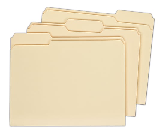 Office Depot® Brand File Folders, Letter Size, 100% Recycled, Manila, Pack Of 100