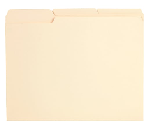 Office Depot® Brand Reinforced File Folders, 1/3-Cut Tabs, Legal Size, Manila, Box Of 100