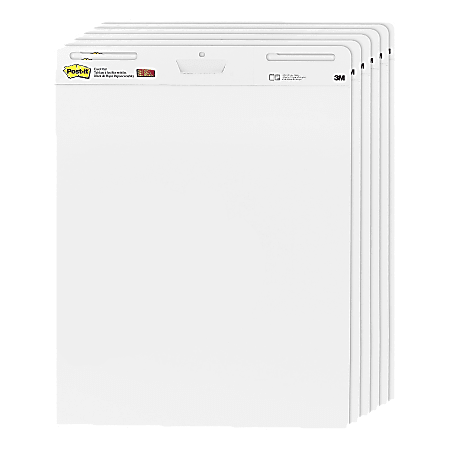 Post-it® Self-Stick Easel Pads, 25" x 30", White, Pack Of 6