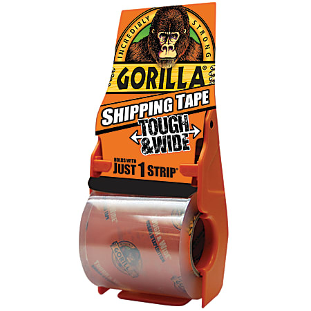 Gorilla® Shipping Tape, 1" Core, 3" x 36 yd., Clear