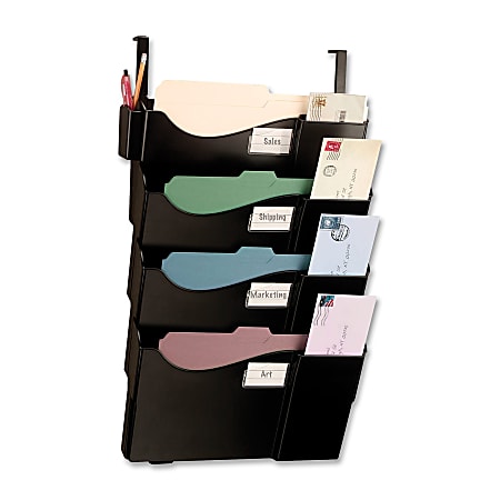 OIC® 4-Pocket Grande Central Filing System With Hangers, Letter Size, Black