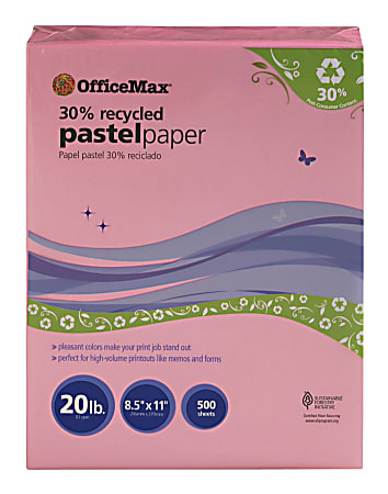 Xerox® Vitality Colors™ Multi-Use Printer & Copy Paper, 1 Ream, Pink, Letter (8.5" x 11"), 500 Sheets Per Ream, 20 Lb, 30% Recycled