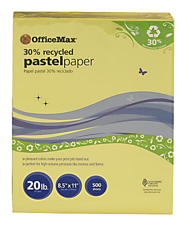 Xerox® Vitality Colors™ Color Multi-Use Printer & Copy Paper, Yellow, Letter (8.5" x 11"), 500 Sheets Per Ream, 20 Lb, 30% Recycled