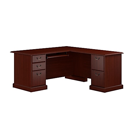 Bush Business Furniture Arlington 66"W L-Shaped Corner Desk, Harvest Cherry, Standard Delivery