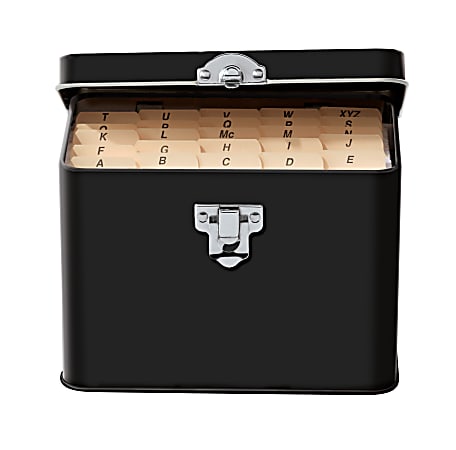 Find It™ Tin Index Card Box, 3" x 5", Assorted Colors