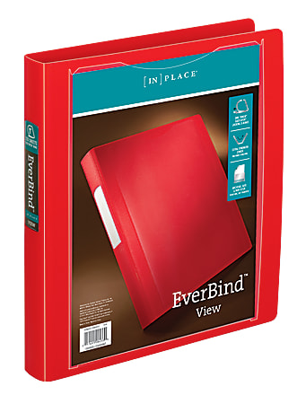 Office Depot® Brand EverBind™ View 3-Ring Binder, 1" D-Rings, Red