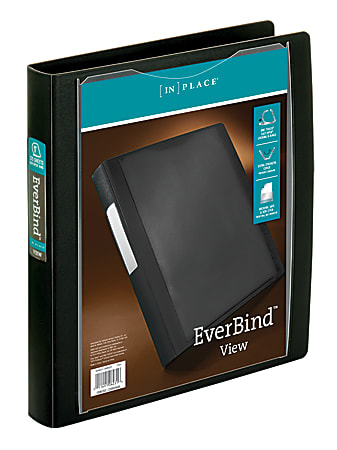 Office Depot® Brand EverBind™ View 3-Ring Binder, 1" D-Rings, Black