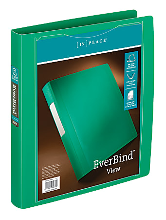 Office Depot® Brand EverBind™ View 3-Ring Binder, 1" D-Rings, Green
