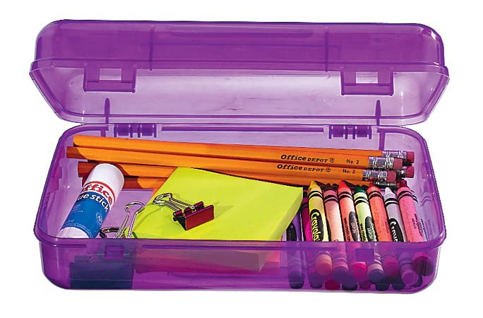 Innovative Storage Designs Pencil Box 8 12 X 5 12 Assorted Colors Office Depot