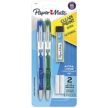 Paper Mate® Clearpoint® Elite Mechanical Pencil Starter Set, 0.7 mm, Assorted Barrel Colors, Pack Of 2