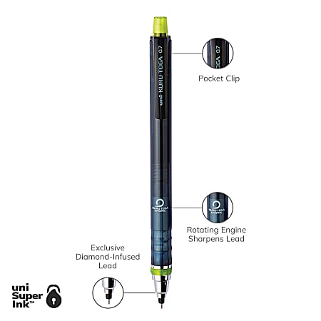 uni ball Kura Toga Mechanical Pencil Starter Set 0.7 mm HB2 Lead
