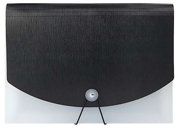 Office Depot® Brand Two-Tone Poly Expandable File, Letter Size, 7 Pockets, Black/Clear