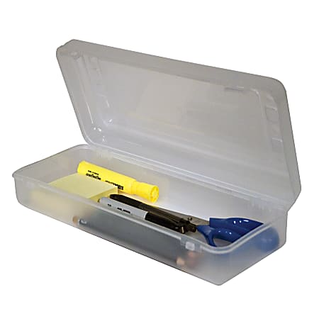Innovative Storage Designs Pencil/Ruler Box, 5 5/8" x 13 3/8" x 2 1/2", Clear