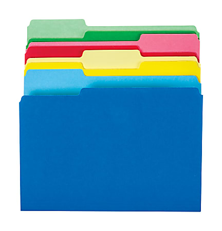 Office Depot Brand Poly File Folders Letter Size 13 Cut Assorted Colors  Pack Of 12 - Office Depot