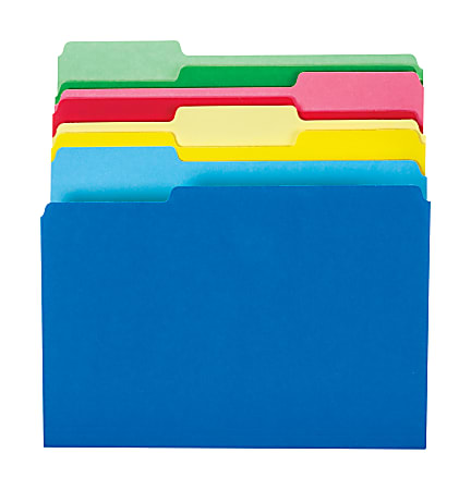 1/3 Tab Cut OD152 1/3 Tea Letter Size Box of 100 Teal Office Depot Two-Tone Color File Folders 
