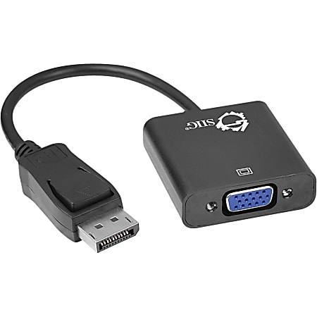 SIIG DisplayPort To VGA Active Adapter Converter, 9.25", Black