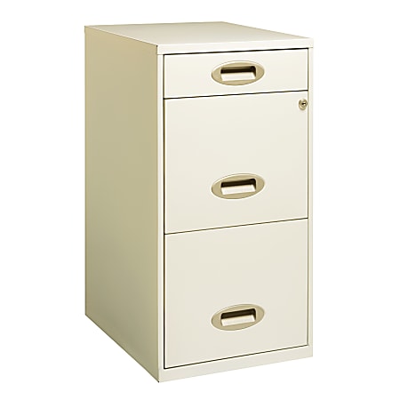 Realspace® 18”D Vertical 3-Drawer File Cabinet, Pearl White