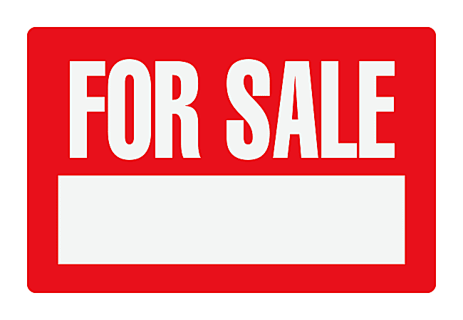 Cosco For Sale Sign 8 x 12 RedWhite - Office Depot