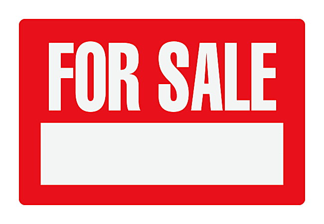Cosco For Sale Sign 8 X 12 Redwhite Office Depot