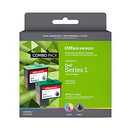 Office Depot® Brand Remanufactured Black And Tri-Color Ink Cartridge Replacement For Dell™ 1, T0529, T0530, Pack Of 2, OM01208