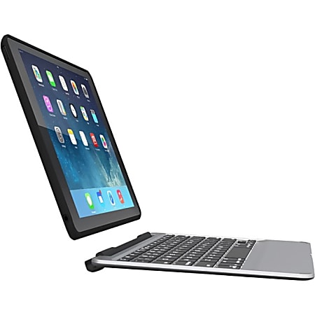 ZAGG Slim Book Keyboard/Cover Case Apple iPad mini 2, iPad mini 3 Tablet - Black - Scratch Resistant, Ding Resistant - English, French Keyboard Localization