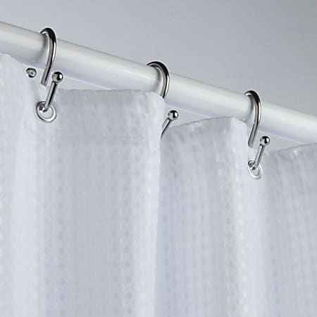 Honey-Can-Do Decorative Luxury Fabric Shower Curtain, 72" x 70", White