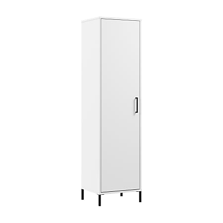 Bush Furniture Essence 17"W Narrow Storage Cabinet With Door, White, Standard Delivery