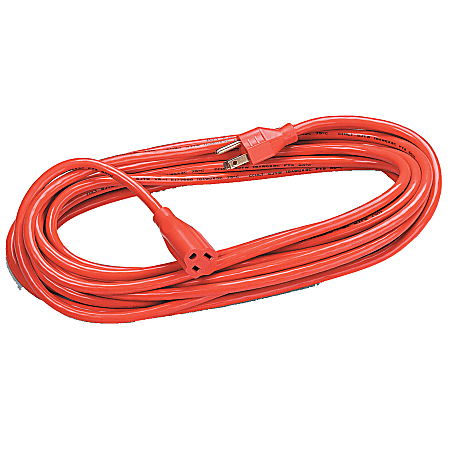 Fellowes Heavy Duty Indoor/Outdoor 25' Extension Cord - 125 V AC / 13 A - Orange - 25 ft Cord Length - 1