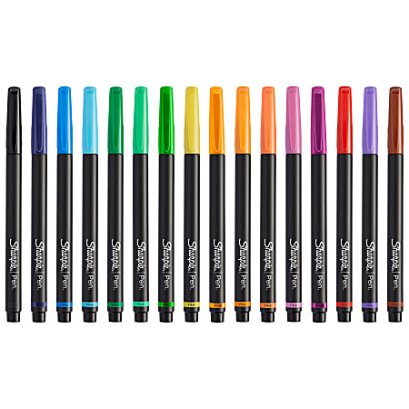 Sharpie Porous Art Pens Fine Point 0.4 mm Black Barrel Assorted Ink Colors  Pack Of 24 - Office Depot