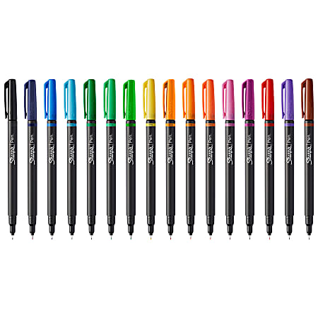 Sharpie Pens Fine Point 0.4 mm Black Barrels Assorted Ink Colors