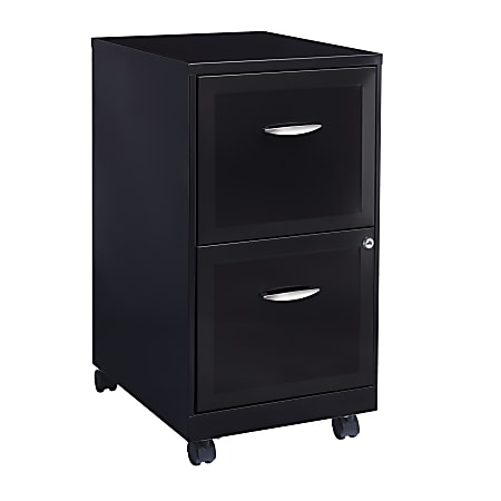 Realspace® 18"D Vertical 2-Drawer Mobile File Cabinet, Black