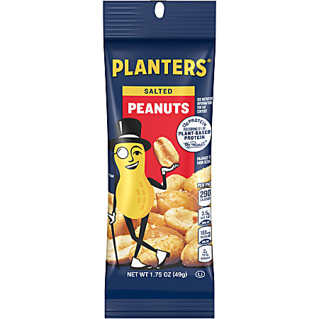 Planters Honey Roasted Peanuts 1.75 Oz Box Of 18 Bags - Office Depot