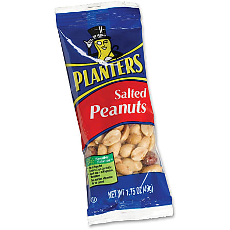 Planters Salted Peanuts, 21 oz Canister - Peanut - Bag - 1 Each