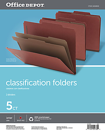 Office Depot Brand Classification Folders 2 12 Expansion Letter Size 2 ...