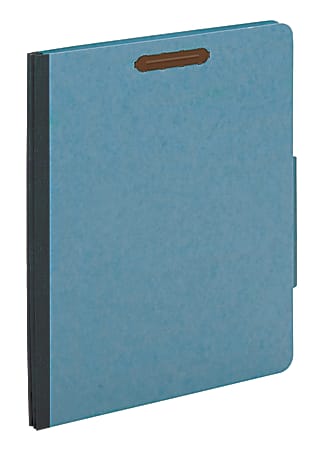 Office Depot® Brand Classification Folders, 2 1/2" Expansion, Letter Size, 2 Dividers, 100% Recycled, Blue, Pack Of 5 Folders