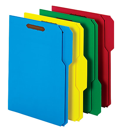 Office Depot® Brand File Folders With 2 Fasteners, 1/3 Tab, Letter Size, Assorted Colors, Pack Of 50