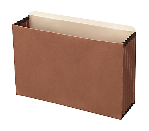 Office Depot® Brand File Cabinet Pockets, 5-1/4" Expansion, Legal Size, Brown, Box Of 5