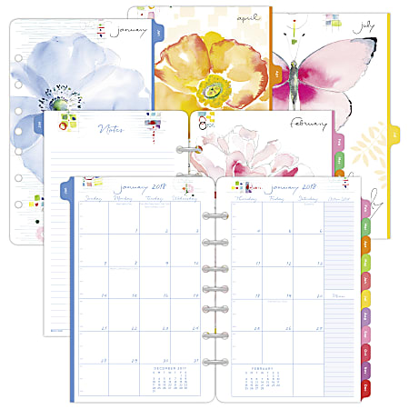 Day-Timer® Kathy Davis® Monthly Planner Refill, 5 1/2" x 8 1/2", Multicolor, January to December 2018 (521321801)