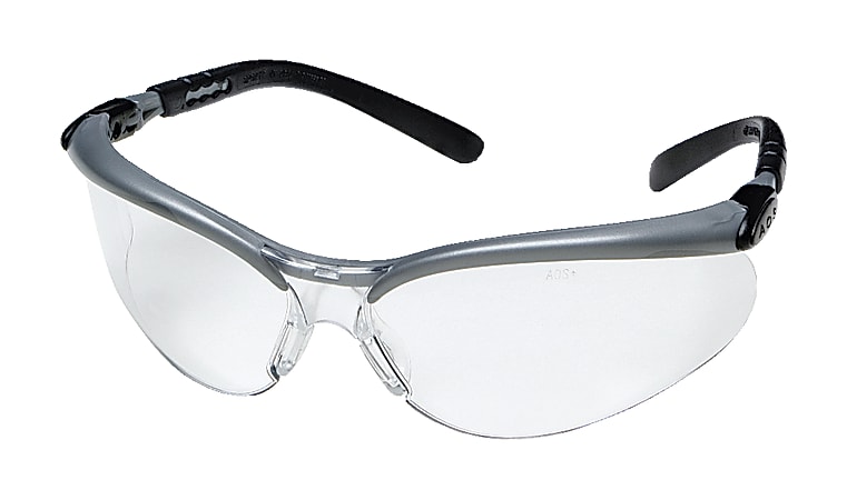 3M™ BX Protective Eyewear, Black/Silver Frame, Clear Lens