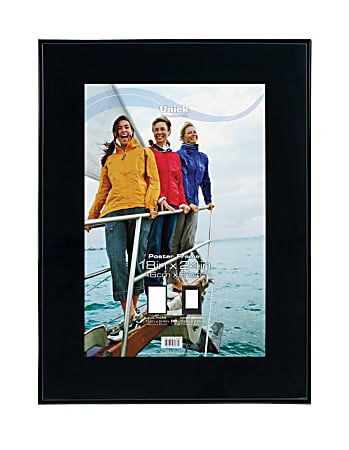 Uniek Gallery Poster Frame, 18" x 24", Matted For 12" x 18", Black