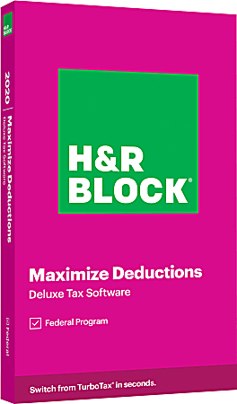 H&R Block Deluxe 2020 Tax Software